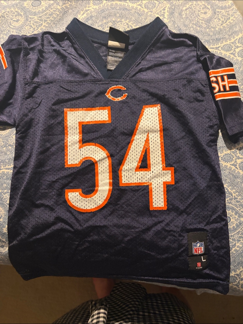 NFL Kids Navy Jersey with White and Orange #54